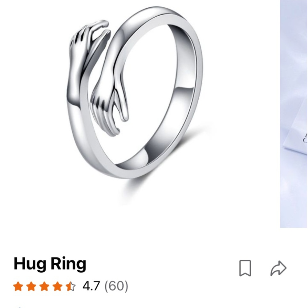 NEW - Sterling Silver .925 Hug Ring (adjustable)